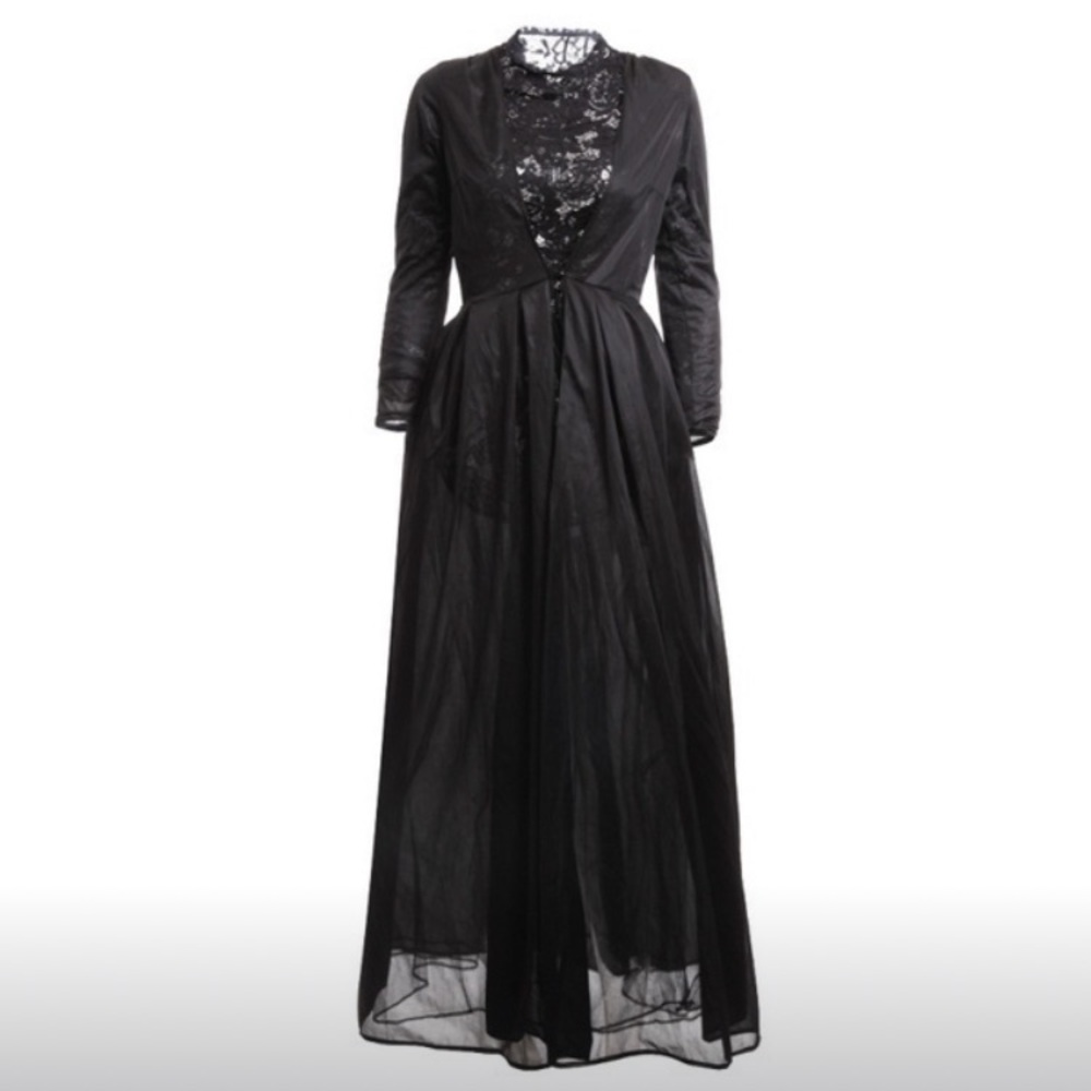 Gothic Lace High Waisted Jacket Long Dress Gown